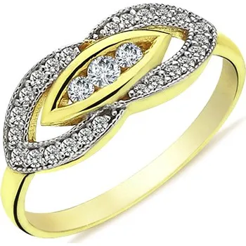 Prsten Lillian Vassago Zářivý prsten se zirkony v kombinovaném zlatě LLV98-GR061YW Velikost prstenu: 56