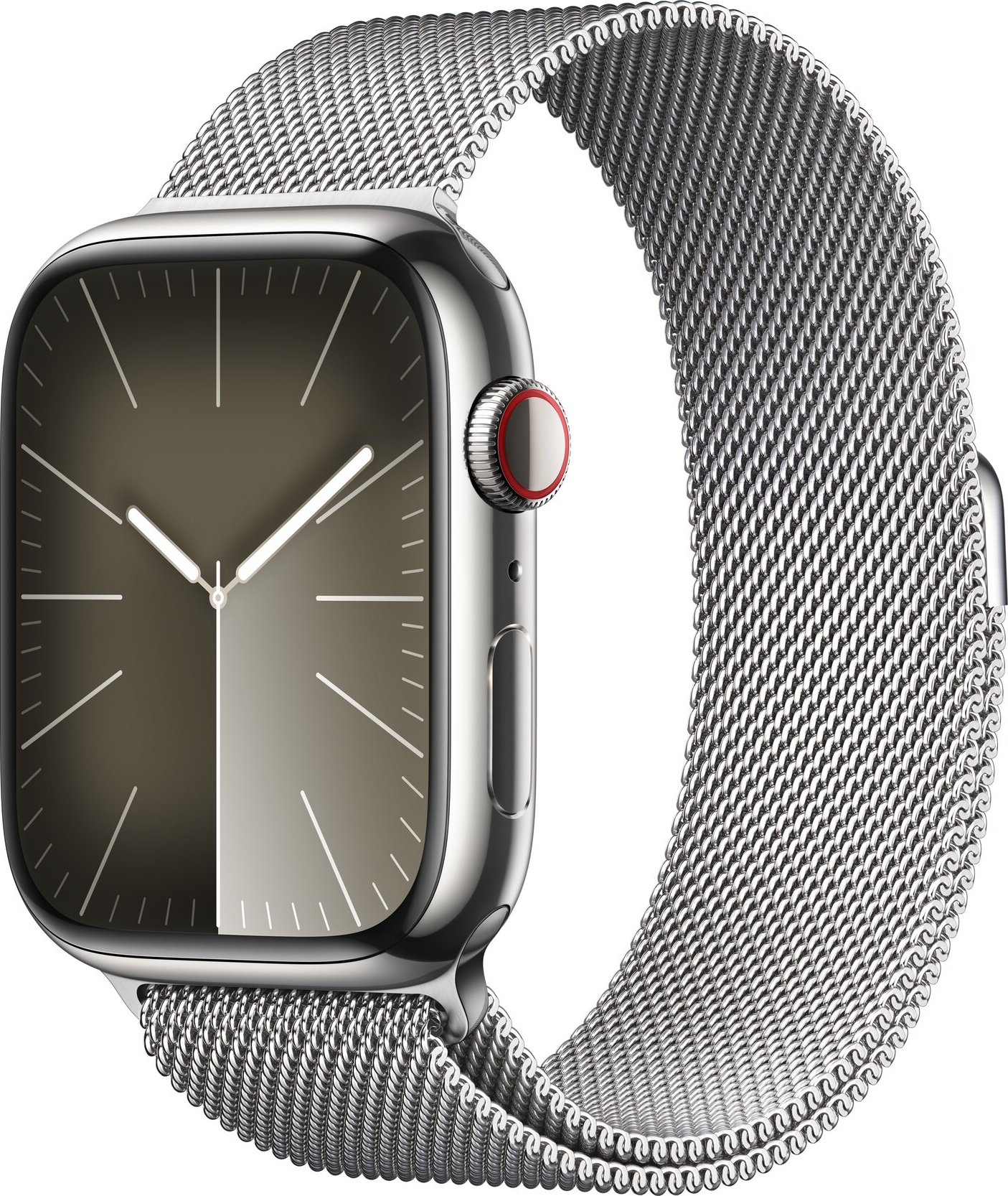 Apple Watch Series 9 45 mm Cellular, stříbrná ocel se stříbrným ...
