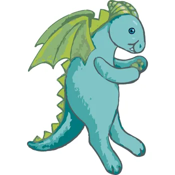 ZUTY Malování podle čísel - MODRÝ PLYŠOVÝ DRÁČEK (SUE ELLEN BROWN) Rozměr: 40x50 cm, Rámování: bez rámu a bez vypnutí plátna