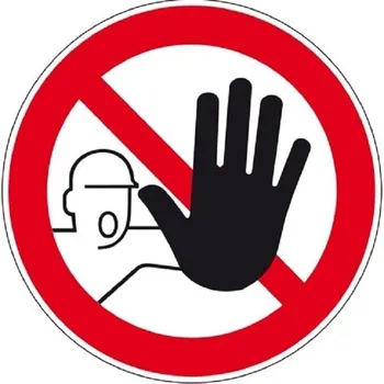 Zákazové značení, zákaz vstupu neoprávněným osobám – fólie, pr. 75 mm