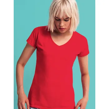 Chlapecké tričko Iconic Vneck Fruit of the Loom Women's Red T-shirt Fruit of the Loom červená 2462605