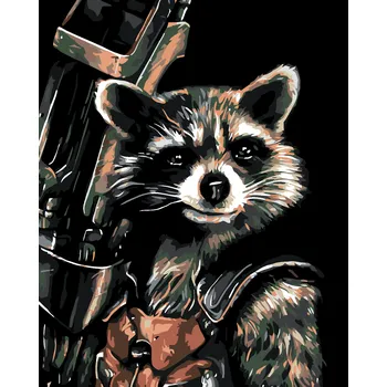 ZUTY Malování podle čísel - ROCKET RACOON Rozměr: 40x50 cm, Rámování: bez rámu a bez vypnutí plátna