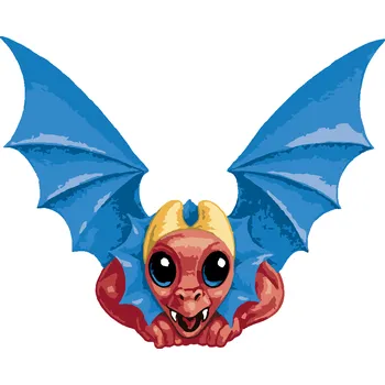 ZUTY Malování podle čísel - DRÁČEK VE TVARU PÍSMENKA V (SUE ELLEN BROWN) Rozměr: 80x100 cm, Rámování: vypnuté plátno na rám