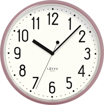 Hodiny LAVVU Růžové hodiny PASTELS SWEEP - 3 ROKY ZÁRUKA ⌀29,5cm LCS3003 (SWEEP | s plynulým chodem ručičky )