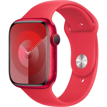 Chytré hodinky Apple Watch Series 9 45 mm, (PRODUCT)RED hliník s červeným sportovním řemínkem M/L
