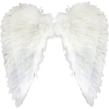 Karnevalový doplněk Křídla andělská - peří 25+25cm šířka - 50cm výška
