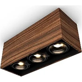 Bodové svítidlo Trilum Dřevěné bodové svítidlo woodLED tripleSPOT Mini Dřevodekor: Ořech Americký, Teplota chromatičnosti: 3000 Kelvinů 017-W200834-DA Dřevěné bodové svítidlo woodLED tripleSPOT Mini