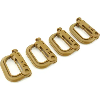 101 INC Plastová karabina GRIMLOC, 4 ks - Coyote