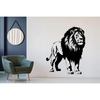 Samolepící dekorace Lepy.cz Samolepka na zeď Lev Velikost (šířka x výška): 55x66cm, Barevná varianta: Černá