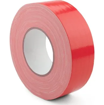 Lepicí páska Hladká textilní páska WT-5561 – textil potažený PE, červená, 25 mm × 50 m