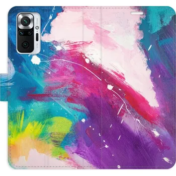 Pouzdro na mobilní telefon Flip pouzdro iSaprio - Xiaomi Redmi Note 10 Pro - Abstract Paint 05 - kapsičky na karty (Knížkový flip kryt, obal, pouzdro iSaprio na mobil Xiaomi Redmi Note 10 Pro - Abstract Paint 05 - 360° ochrana telefonu, přihrádka na karty a hotovost, funkce stojánk