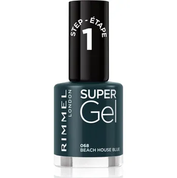 Lak na nehty Rimmel Super Gel gelový lak na nehty bez užití UV/LED lampy odstín 068 Beach House Blue 12 ml