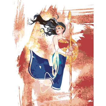 ZUTY Malování podle čísel - MALOVANÁ WONDER WOMAN Rozměr: 40x50 cm, Rámování: bez rámu a bez vypnutí plátna
