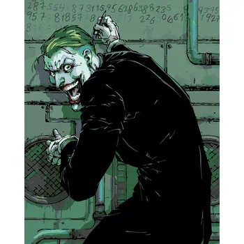 ZUTY Malování podle čísel - JOKER PÍŠE NA ZEĎ (BATMAN) Rozměr: 40x50 cm, Rámování: bez rámu a bez vypnutí plátna