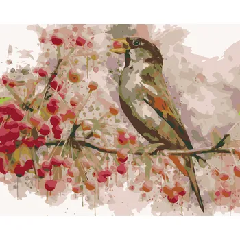 ZUTY Malování podle čísel - PTÁK A JEŘABINY Rozměr: 40x50 cm, Rámování: bez rámu a bez vypnutí plátna