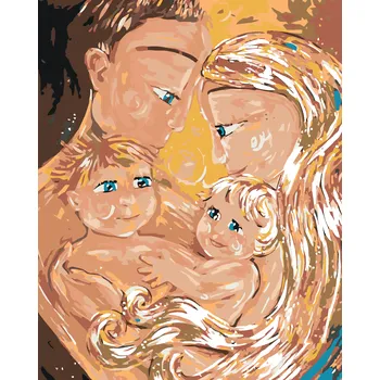 Hračka ZUTY Malování podle čísel - RODINA Rozměr: 40x50 cm, Rámování: vypnuté plátno na rám