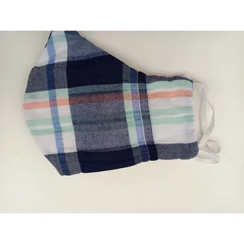 Čepice Bavlněná rouška modrá kostka - Vestis UNI