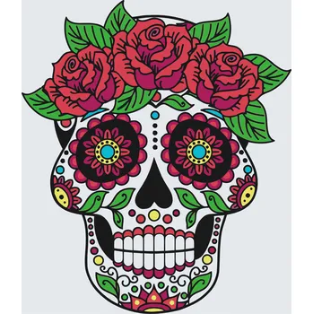 Malování podle čísel - Día de los muertos Velikost: 30x30cm, Rámování: Pouze srolované plátno