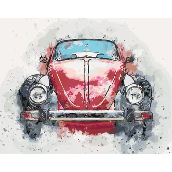 ZUTY Malování podle čísel - STARÉ ČERVENÉ AUTO Rozměr: 40x50 cm, Rámování: bez rámu a bez vypnutí plátna