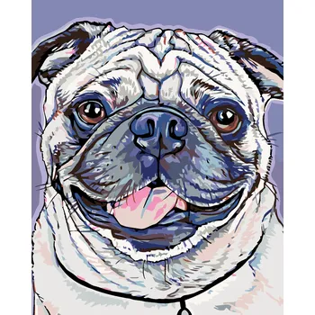 ZUTY Malování podle čísel - MOPSÍK Rozměr: 40x50 cm, Rámování: vypnuté plátno na rám