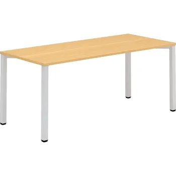 Nábytek Interiér Říčany Stůl kancelářský ALFA 204 VZORNÍK BAREV DESKY: 06 OŘECH, BARVA PODNOŽÍ: ŠEDÁ