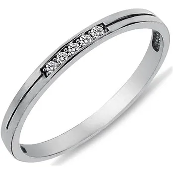 Prsten Lillian Vassago Minimalistický prsten zdobený zirkony, bílé zlato LLV98-GR066W Velikost prstenu: 56