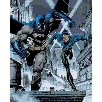 ZUTY Malování podle čísel - BATMAN A NIGHTWING Rozměr: 40x50 cm, Rámování: vypnuté plátno na rám