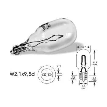 Autožárovka 12V 18W celosklo W2,1 x 9,5d, oranžová, Elta
