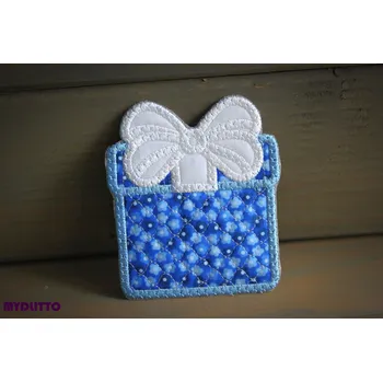 Úložný box Darovací box - vyšívaný - bílá mašle