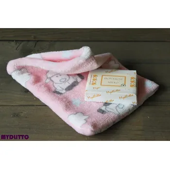 Coral fleece žínka - růžový beránci na nebi