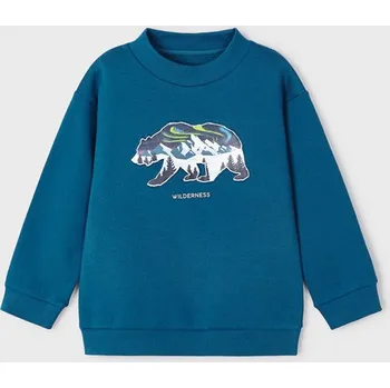 Dětská móda Mayoral mikina s medvědem 4429 modrá Rozměr: 116