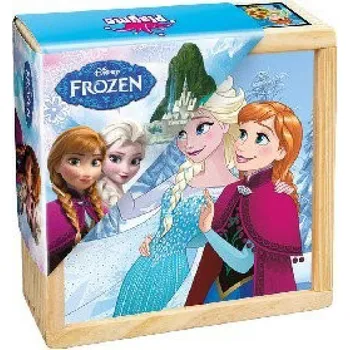 Hračka pro nejmenší Dřevěné obrázkové kostky 9 ks Ledové království