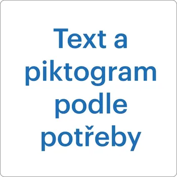 Samolepicí protiskluzové značení na vozovky, text a piktogram dle potřeby – PVC, bílá, 400×400 mm