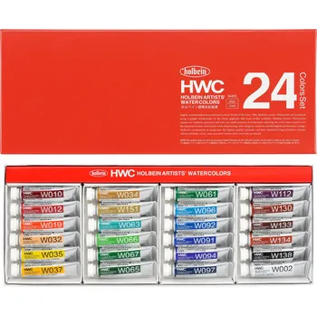 Vodová barva Akvarelové barvy Holbein 5ml, sada 24 ks