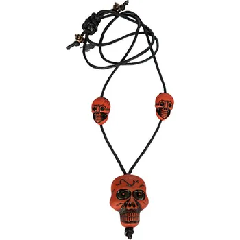 Karnevalový doplněk Ptákoviny CB Náhrdelník lebky Barva: červená