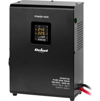 Záložní zdroj Zdroj záložní REBEL POWER-1000 12V 230V 1000VA 700W Black nástěnný