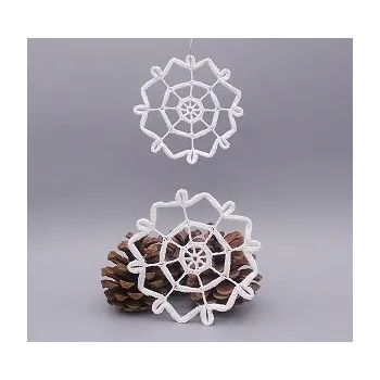 Vánoční ozdoba Háčkovaná vánoční ozdoba - vánoční vločka 10 cm 10 cm bílá