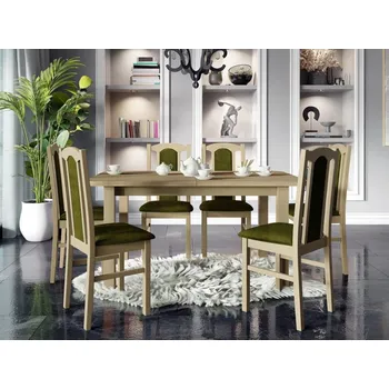 Rozkládací jídelní stůl se 6 židlemi AL06, Barva dřeva: sonoma-L, Potah: Zetta 297 MIRJAN 5903211267048