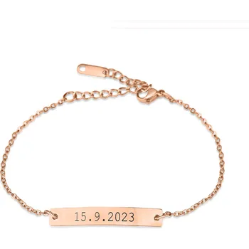 Náramek Náramek z chirurgické oceli - destička s vlastním textem - Meucci DB462