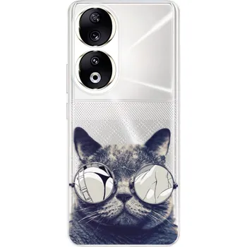 Pouzdro na mobilní telefon Silikonové pouzdro iSaprio - Honor 90 5G - Crazy Cat 01 (Odolný silikonový kryt, obal, pouzdro iSaprio - Honor 90 5G - Crazy Cat 01 - skvělá ochrana a pružnost, stylový UV potisk, lehkost, tiskne se v České republice)