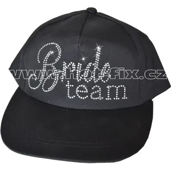 Kšiltovka kšiltovka Team Bride pro kamarádky nevěsty na předsvatební párty, rozlučku se svobodou, zdobeno hot-fix kameny barva: černá kšiltovka se stříbrnými kamínky, velikost: jedna velikost *** UPOZORNÉNÍ: kšiltovky zasíláme výhradně DPD