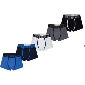Sada pánského spodního prádla pánské boxerky BEN SHERMAN - BLK/WHT/GRY - 5 pack - M (Ben Sherman Five Pack Roman Trunks)