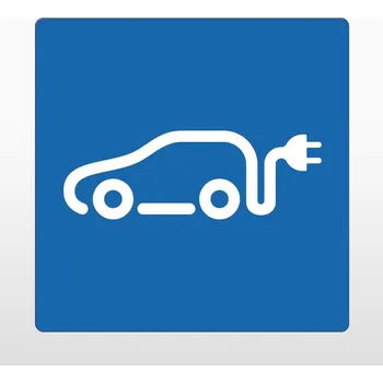 Samolepicí protiskluzové značení na vozovky, nabíjecí stanice 2 – PVC, modrá, 400×400 mm