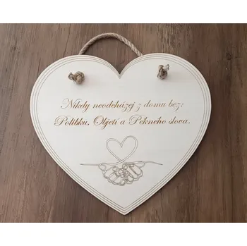 Dřevěné srdce s citátem 2