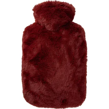 Termofor Hugo Frosch Classic s obalem z umělé kožešiny, extra dlouhý vlas – bordo
