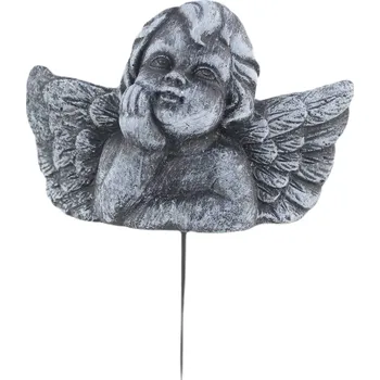 Obal na květináč Zápich z betonu - andílek snící tmavý