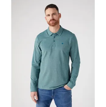 Pánské tričko Pánské triko Wrangler LS Refined Polo W7MJKHG03 (112341119) Deep Teal Green Velikost: XXL