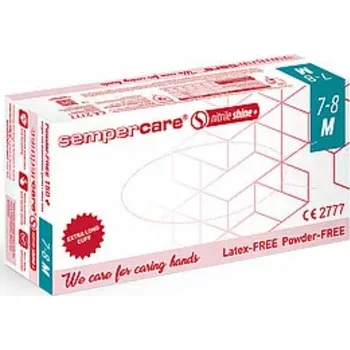 Vyšetřovací rukavice Sempermed Rukavice Semper Nitrile Shine+ 150ks bílé velikost: M