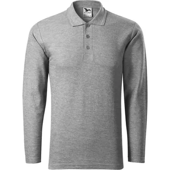 Pánská móda MALFINI Polokošile Pique Polo LS 221, dlouhý rukáv, pánská MAL-2211218 3XL Melír šedá tmavá