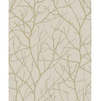 Tapeta York Béžovo-zlatá vliesová tapeta s větvičkami stromu, MD7122, Modern Metals, York, velikost 0,53 x 10,05 m